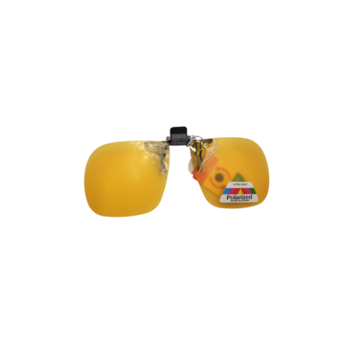 Sárga csiptethető napszemüveg előtét 65x52mm